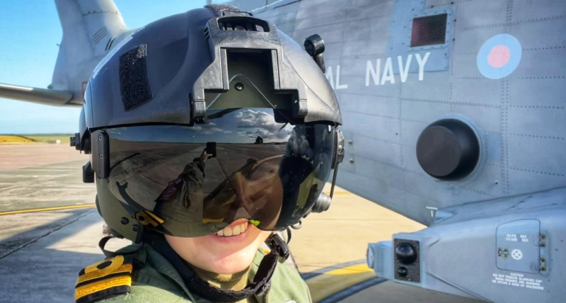 A woman in a Royal Navy uniform