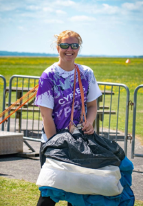 Emma Packing at a dropzone