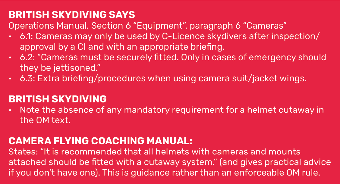 British Skydiving's official guidance