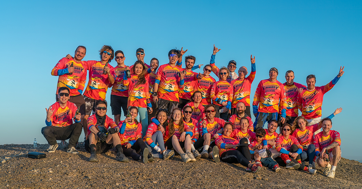 Namibia Boogie 2026 participants pose for a group photo.